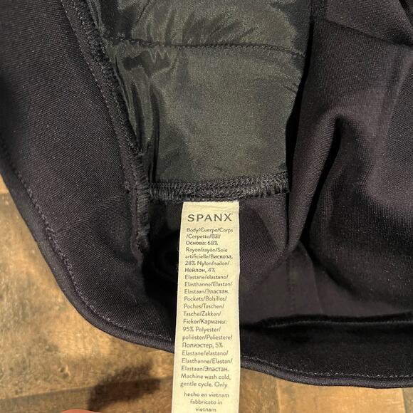 SPANX Perfect Pant High Rise Wide Leg Classic Solid Navy - Picture 11 of 11